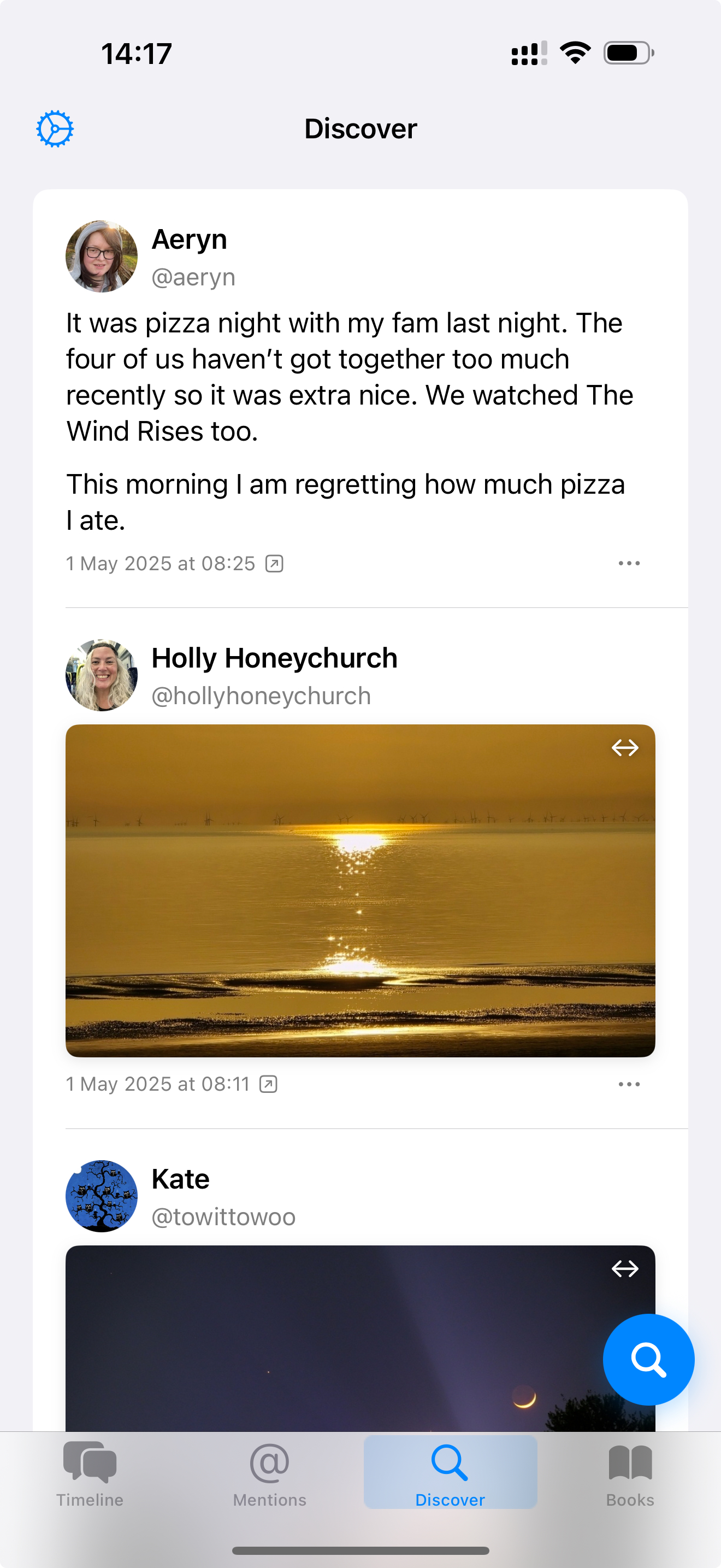 micro social app interface